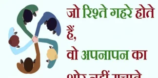 Thoughts in Hindi:जो रिश्ते गहरे होते हैं, वो अपनापन का शोर नहीं मचाते Thoughts-in-hindi-Friday-suvichar-suprabhat-good-morning-quotes-inspirational-motivational-quotes-in-hindi-thought-of-the-day-16dec