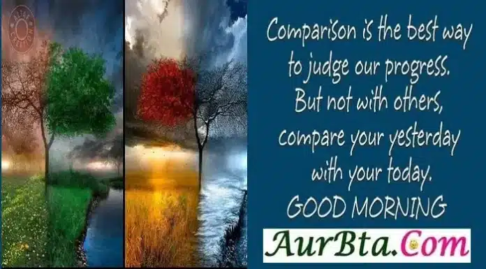 Monday Thoughts-तुलना करना हमारी प्रगति को आंकने का सही तरीका है Status-Thoughts-in-hindi-Monday-thoughts-suprabhat-suvichar-good-morning-images-Positive-vibe, comprison is the best way to judge our progress but not with others compare your yesterday with your today