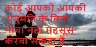 Thoughts in Hindi:कोई आपको आपकी अनुमति के बिना नीचा नहीं महसूस करवा सकता है Thoughts-in-hindi-Wednesday-vibes-inspirational-Motivational-quotes-Hindi